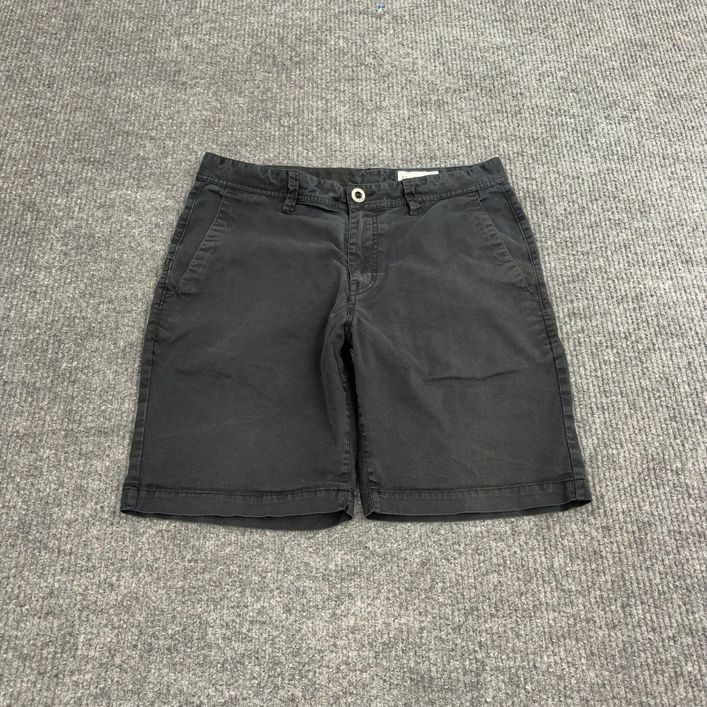 Volcom Shorts Mens 33 Black Cotton Stretch Chino Skate Casual - Picture 1 of 7